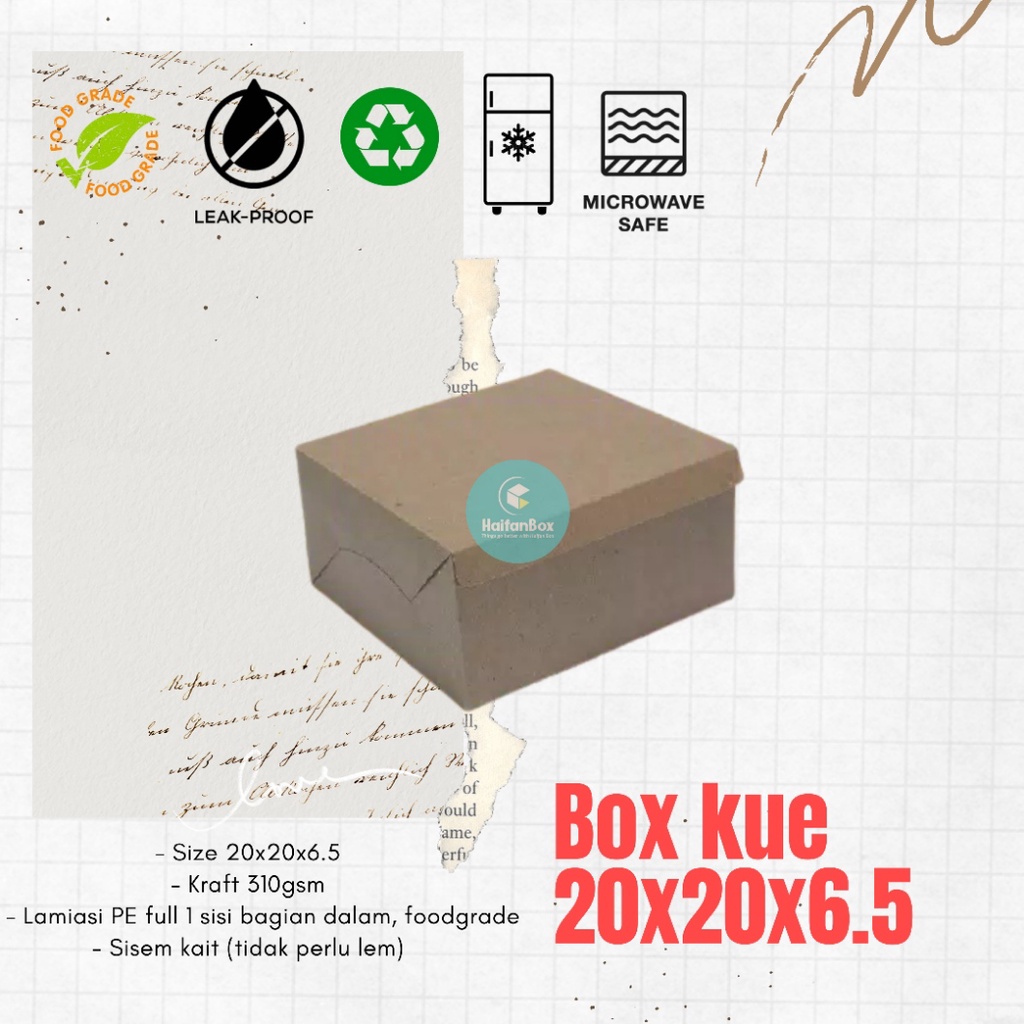 

Box Makanan Laminasi dalam FOOD GRADE 20x20x6.5cm