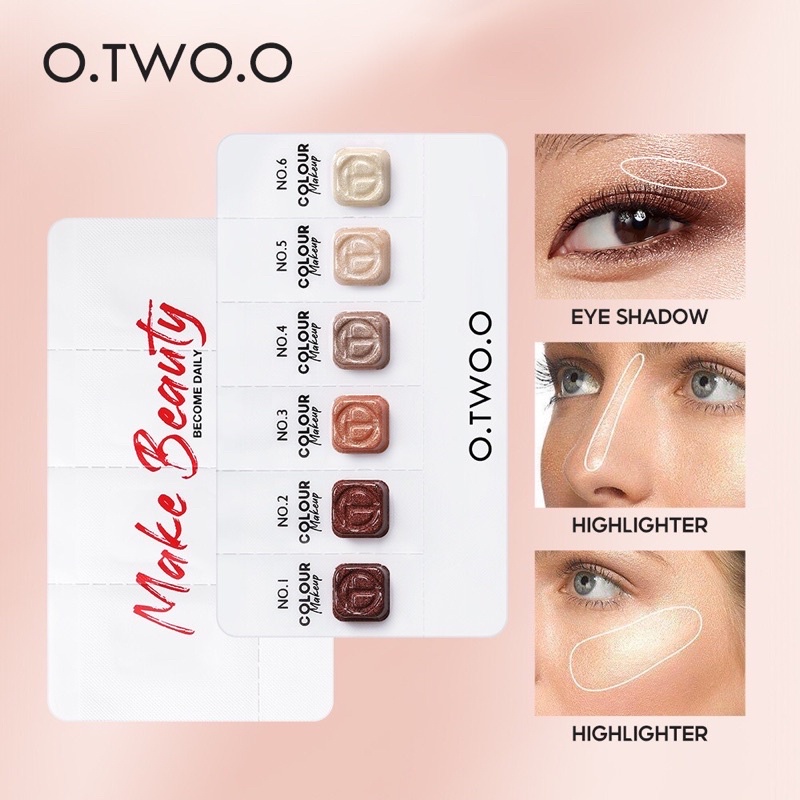 O.TWO.O Eyeshadow Palette Matte Shimmer Long Lasting Eye Makeup Sample trial