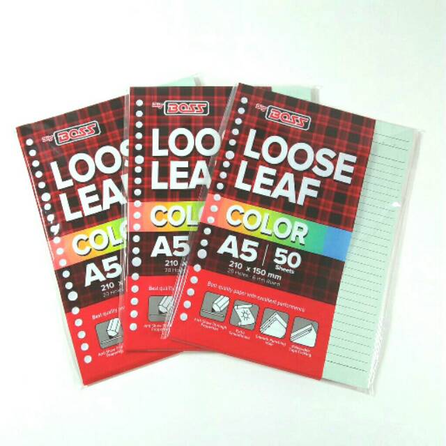 

SN160 Loose Leaf A5 Colour 50 lembar / Isi Binder Berwarna