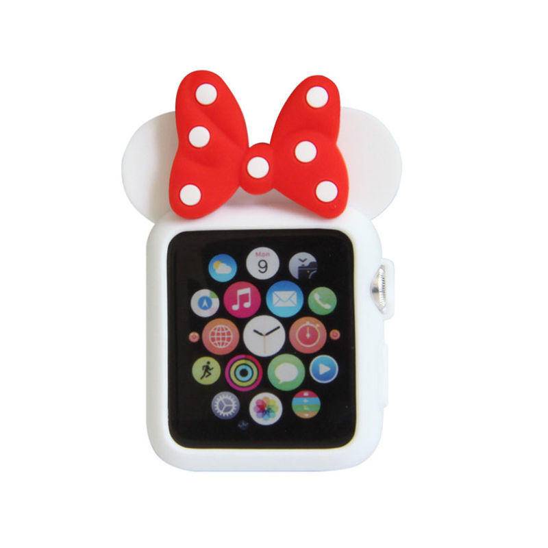 Casing Silikon Motif Kartun Minnie Mouse Untuk Apple Watch Seri 6 4 3 2 1 5 Generation 40MM 44MM 38MM 42MM