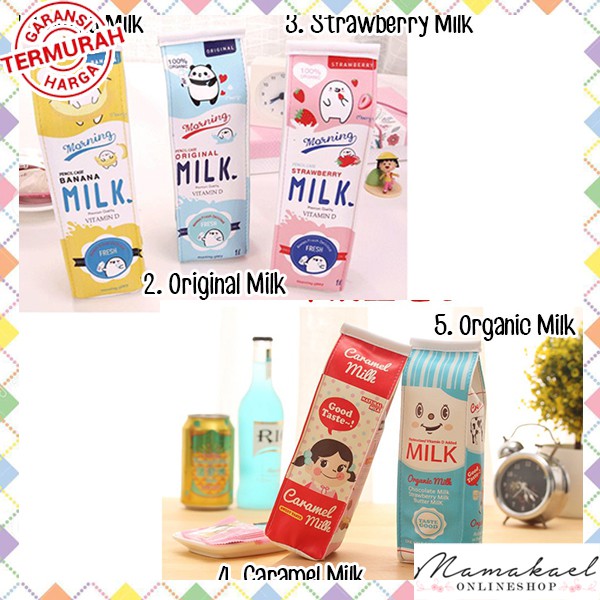 Tempat Pensil Kotak Pensil Unik Motif Milk Kotak Susu Lucu ...