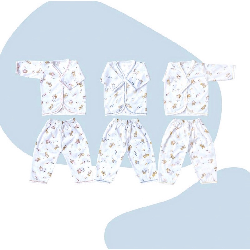 Setelan piyama baju tidur bayi new born/baru lahir SNI merk Mega Baby/Baju bayi murah untuk Perlengkapan melahirkan