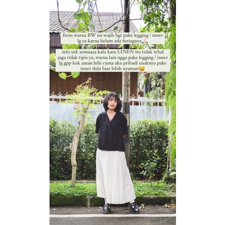 Outerres - AREUM SKIRT  | Rok Linen Rempel Polos Flowy