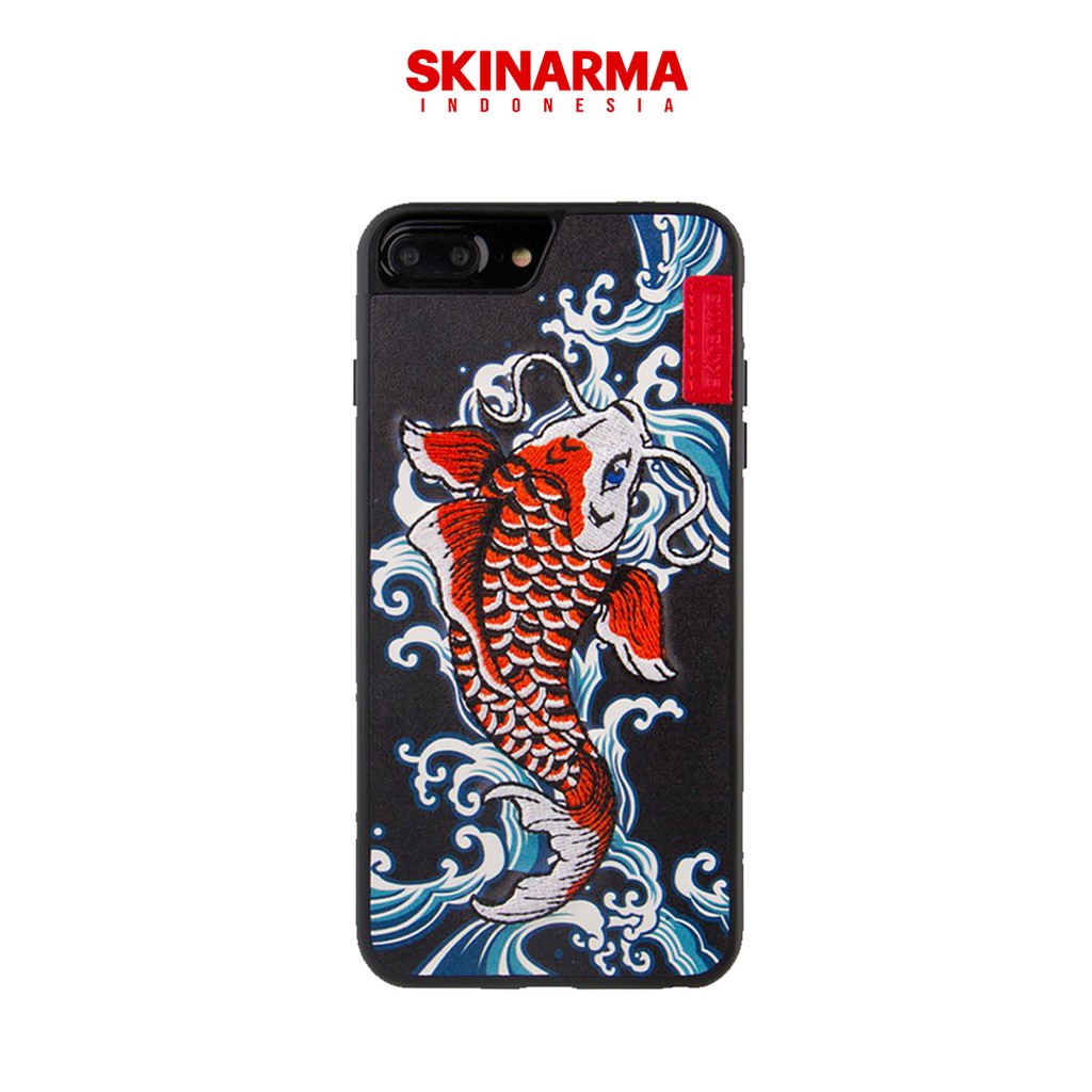 Skinarma - Showa Blue - Leather Embroidery Case / Casing Bordir Kulit iPhone 6+ / 7 plus / 8 plus