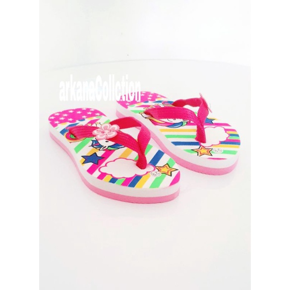 Arkn-SandaL Anak FLAT kuda poni/RAINNBOW-unicorn