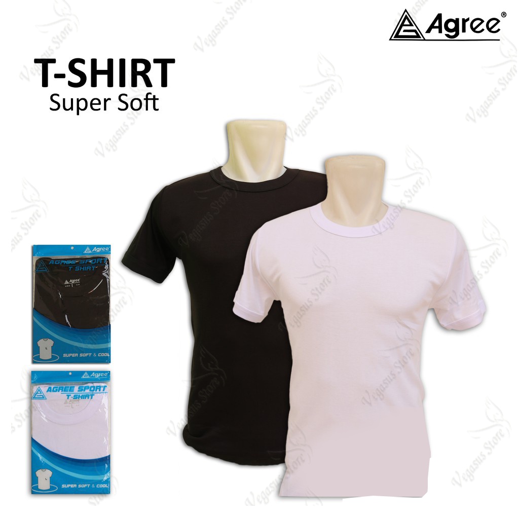 Kaos Oblong Pria Agree/Kaos Dalam SInglet Pria/Body Shirt/T-Shirt Comfort Super Cool (M,L,XL,XXL)