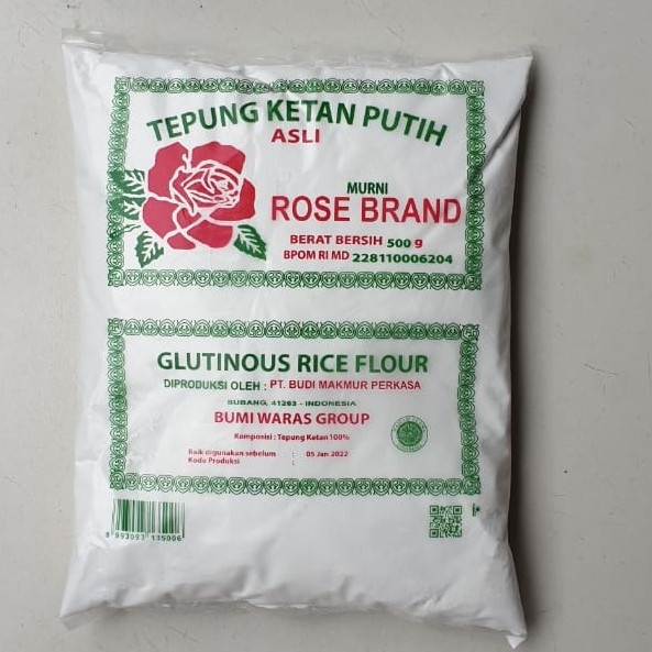 

ketan-beras-tepung- satuan rose brand tepung ketan putih 500 gram / 500gr -tepung-beras-ketan.