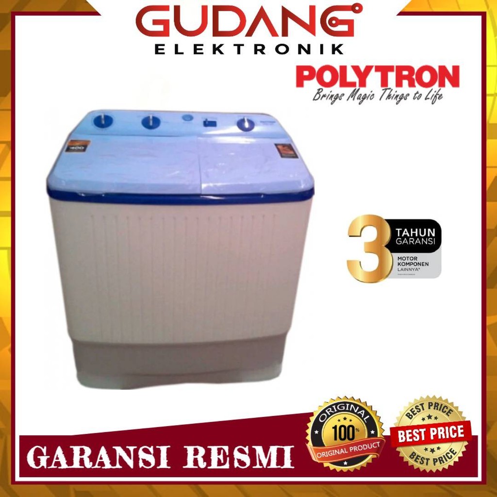 MESIN CUCI 2 TABUNG POLYTRON PWM 8363 TWIN TUBE POLYTRON PWM8363