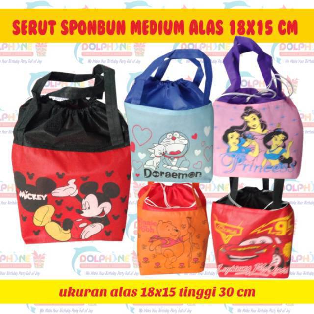  Tas  ultah  serut  medium sponbun karakter Shopee Indonesia