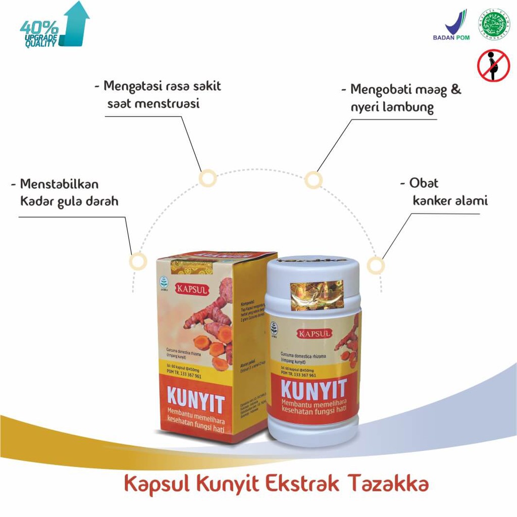 ORIGINAL - 𝐄𝐊𝐒𝐓𝐑𝐀𝐊 𝐊𝐔𝐍𝐘𝐈𝐓 Kapsul - Curcuma Domestica Rhizoma - Meningkatkan Fungsi Pencernaan &amp; Hati