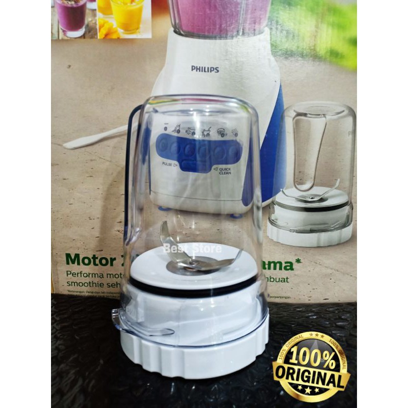 GELAS BUMBU BLENDER PHILIPS + PISAU SET 1 SET ORIGINAL PHILIPS UNTUK BLENDER PHILIPS TIPE HR-2115 HR