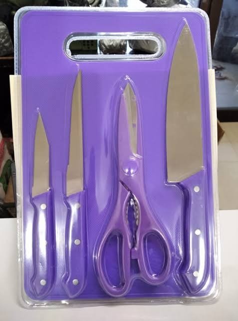 Pisau Set Plus Gunting Dan Talenan Serbaguna Buah Daging Sayur