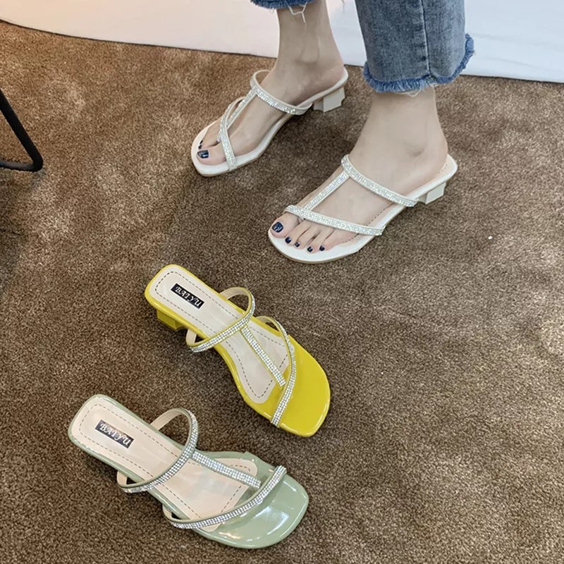 RYS - Strappy Block Sandal Heels Bertali Wanita Fashion Casual - Ori Import