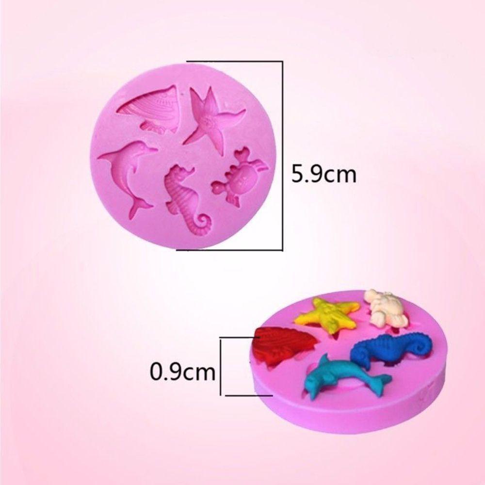 Populer Warna Random Cetakan Fondant Silikon DIY Mini Baking Dolphin