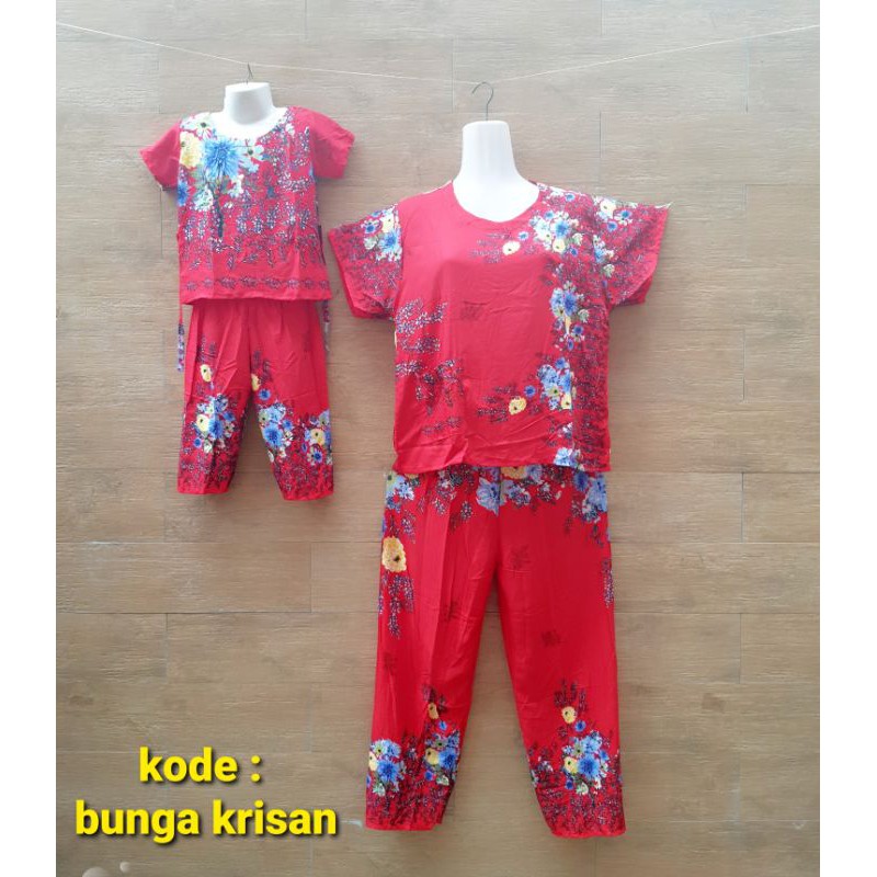 COUPLE BABIDOLL SETELAN PANJANG MOM &amp; KIDS BAHAN RAYON BALI BUKAN SANTUNG