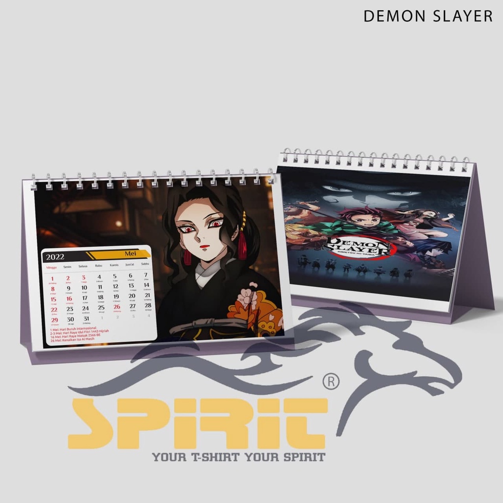 

kalender demon slayer 2022 kalender meja duduk