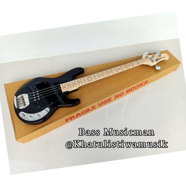 Gitar Bass Musicman custom Pu gnb Korea Hitam