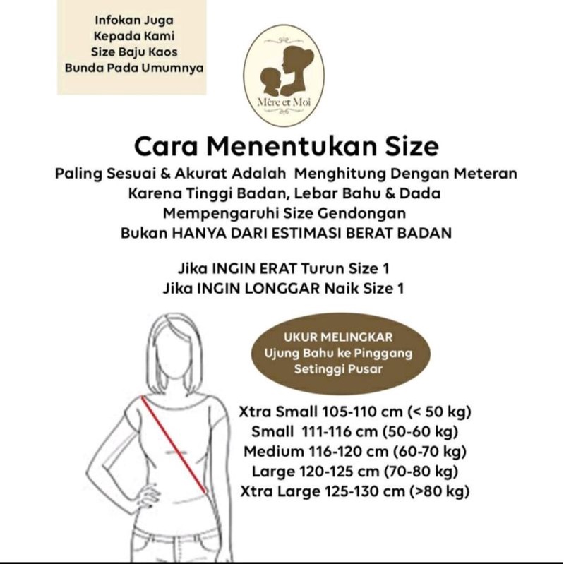 Mere et moi baby fast wrap / gendongan kaos bayi