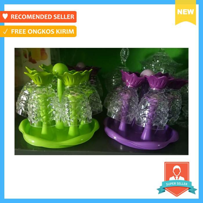 GELAS & MUG - GELAS MINUM SET GOLDEN SUNKIST - HIJAU MUDA - PERALATAN MAKAN