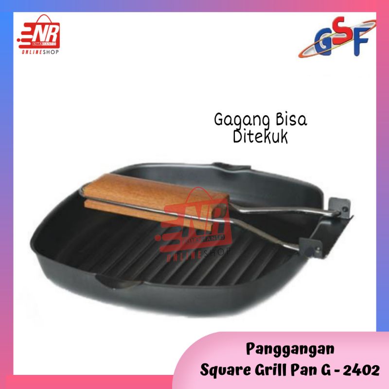 Square Grill Pan GSF 24cm G 2402 / Panggangan Serbaguna / Panggangan Daging / Panggangan Roti Bakar