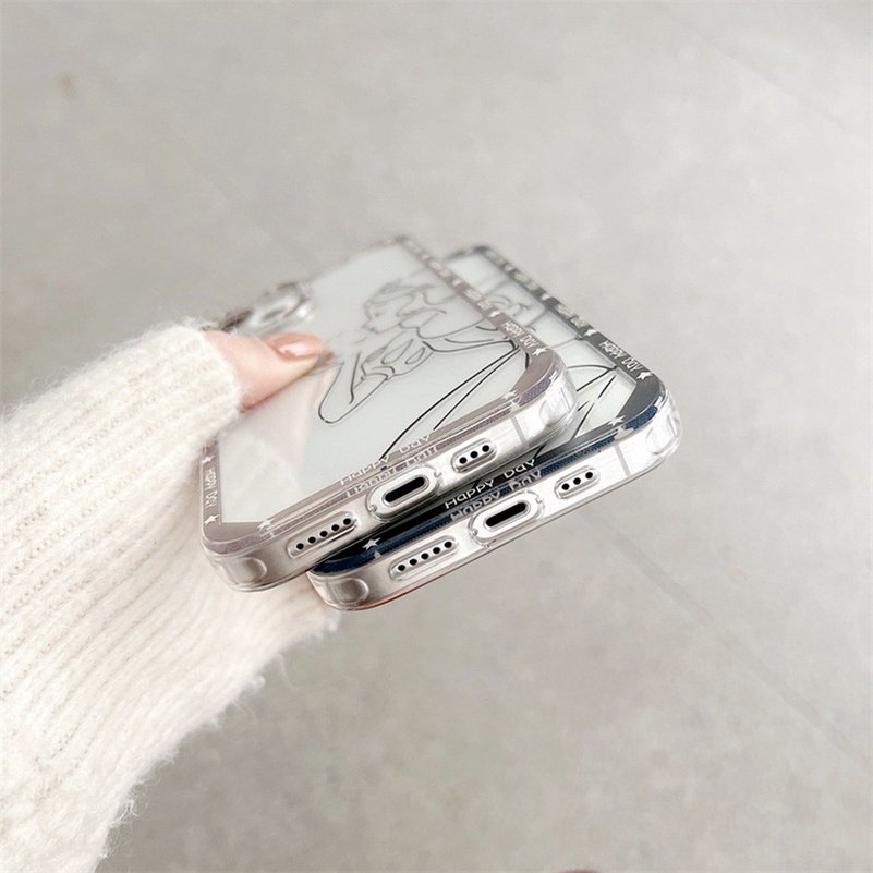 Soft Case Tpu Motif Anime Princess Line Compatible for iPhone 11 Pro Max iPhone 14 13 12 Pro Max X Xr Xs Se 2020 Max 7plus 8plus 8 7 6 6s plus Anime Princess Line TPU Soft Silicone Phone Protective Back Cover