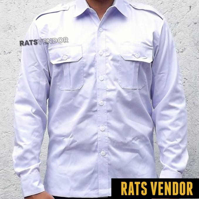 Kemeja Outdoor / Lapangan / Gunung / PDL Lengan Panjang Putih