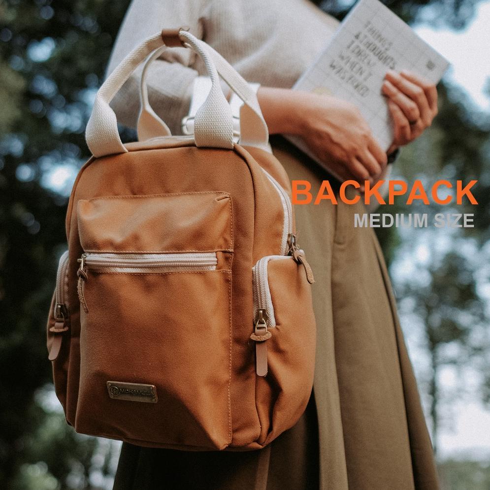 [PKR. 644165] Tas Ransel Wanita Mini Backpack Bahan Kanvas - Virgil Mokamula