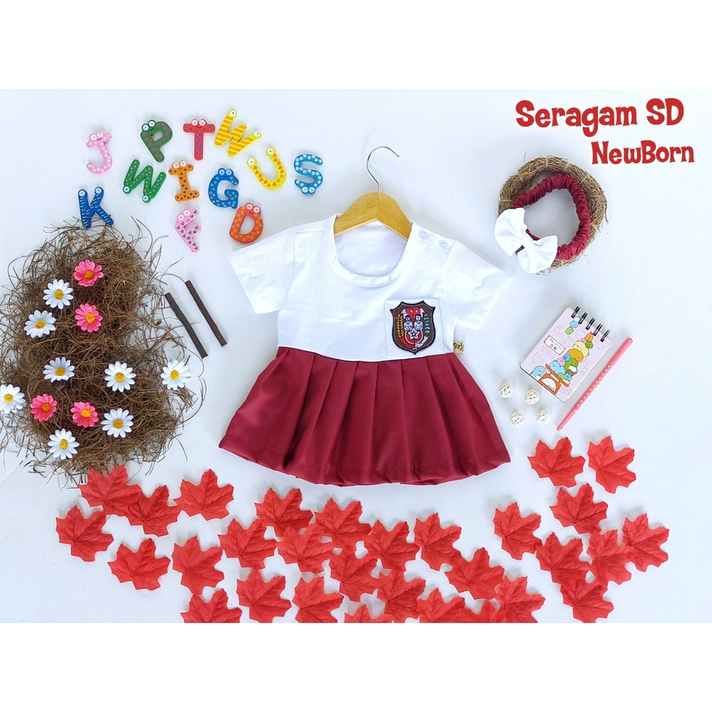 SERAGAM SD NEWBORN/BAJU BAYI/KOSTUM BAYI PHOTOSHOOT/GAUN ANAK/DRESS PESTA ANAK