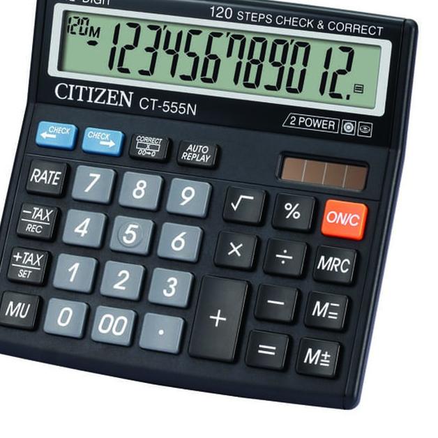 

Laris Kalkulator Citizen CT-555N MEJA DAGANG COMPACT 12 DIGIT AWET CHECK CEK ULANG ct 555 .,