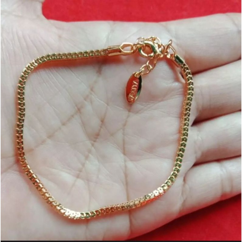 gelang tangan wanita milano kaca best seller perhiasan wanita titanium gold