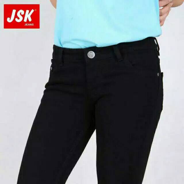 ( 2WARNA) Celana Jeans Model Cutbray Wanita By JSK/Celana Jeans Stretch Cewek Modis/Celanabiru/Hitam