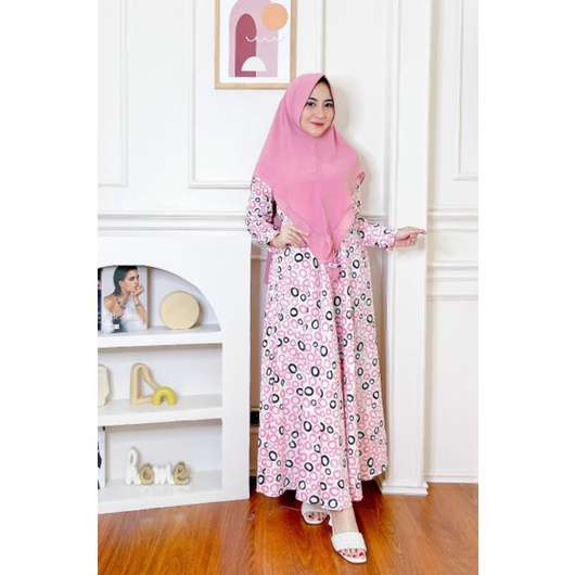 (ORIGINAL) Gamis Set Hijab GEISYA SET SYAR'I by Nazkya/ gamis remaja perempuan ootd fashion muslim o