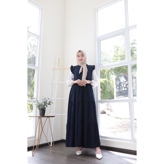 KAREN MAXI (ld102 pjg135) - Gamis Polos Emily Crepe