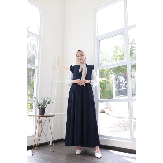 KAREN MAXI (ld102 pjg135) - Gamis Polos Emily Crepe