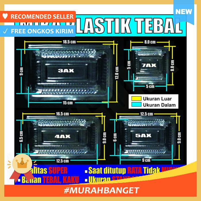 Mika 3Ax Plastik 100Pcs Mika Nasi Tebal Kotak Makanan Tempat Per Pack Kotak Makan