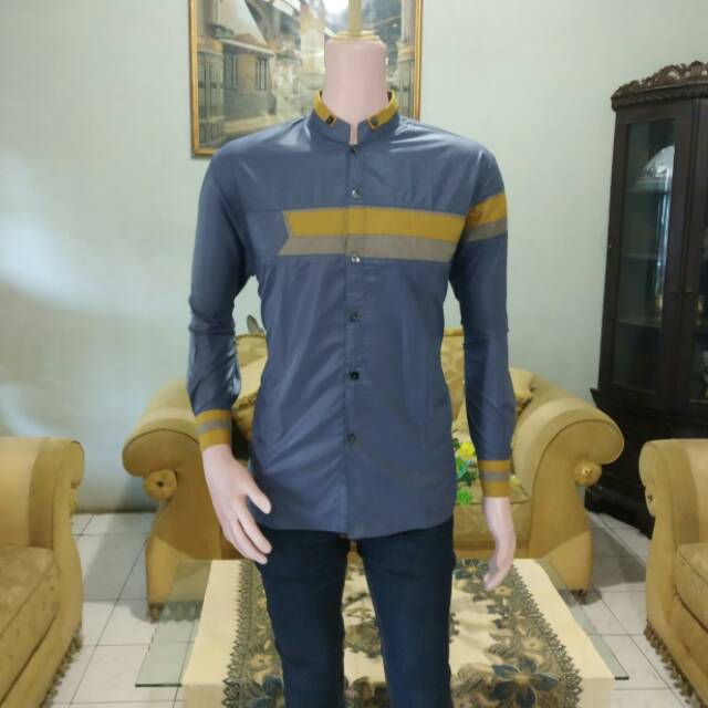 Baju Koko Pria Gus Azmi Syubbanul Muslimin Kombinasi Hadroh Azzahir Hilw HO587 PRIA KOKO BAJU TRENDY