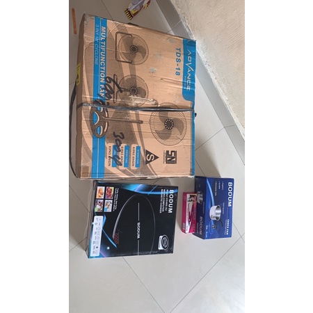 kompor listrik BODUM VO495-X2 dari KOREA dan KIPAS ANGIN ADVANCE (bonus catokan dan sauce pan)