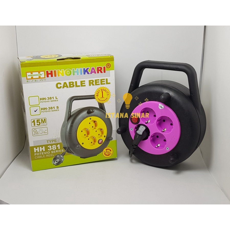 Kabel Roll / Kabel Rol / Stop kontak 15 meter Hinohikari SNI Box kabel