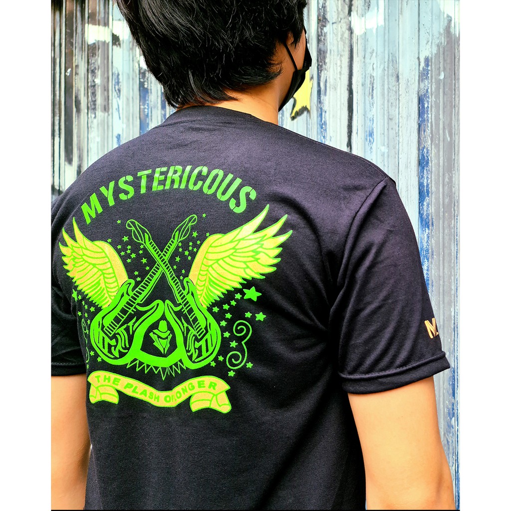 Mystericous Base tee Kaos Polos Hitam 30s Combed GUITAR