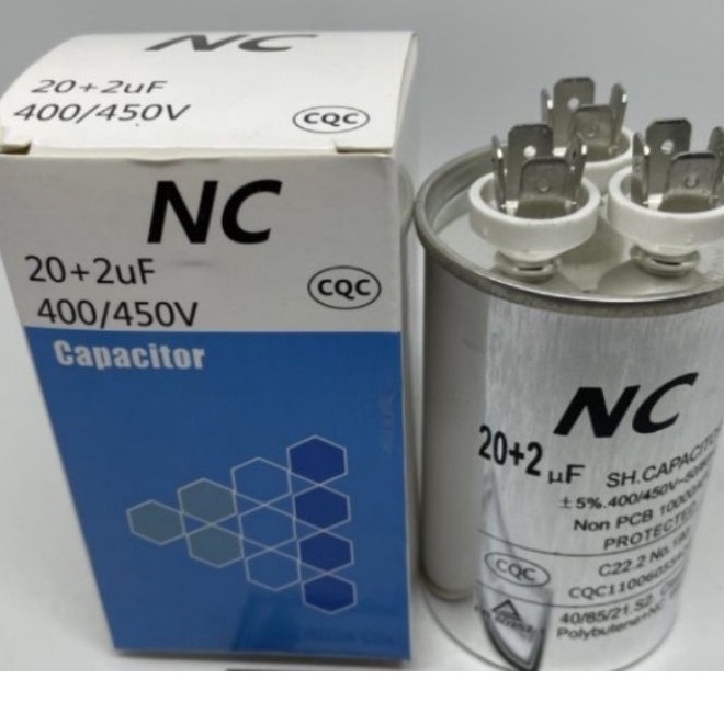 Kapasitor AC NC 20 + 2uf Capasitor AC Double 20 + 2 Micro 400/450 vac