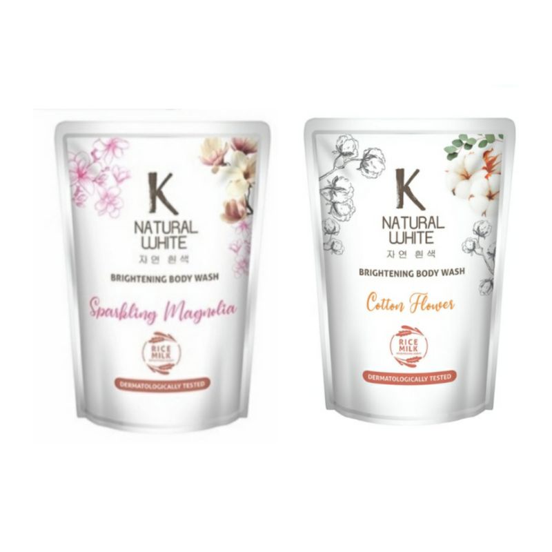 K Natural White Brightening Body Wash / sabun mandi / sabun cair isi ulang / Refill 450ml