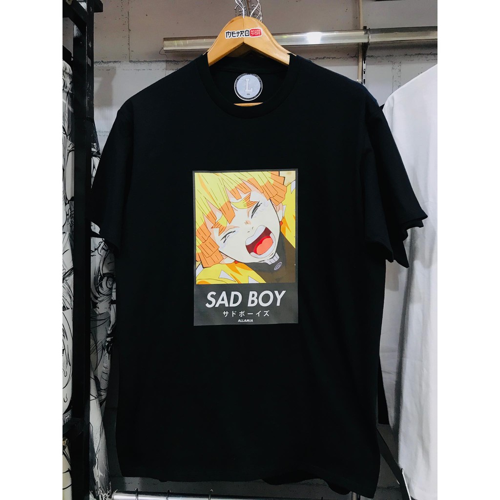 Tshirt Anime Zenitsu Sad Boy Demon slayer Kimetsu No Yaiba