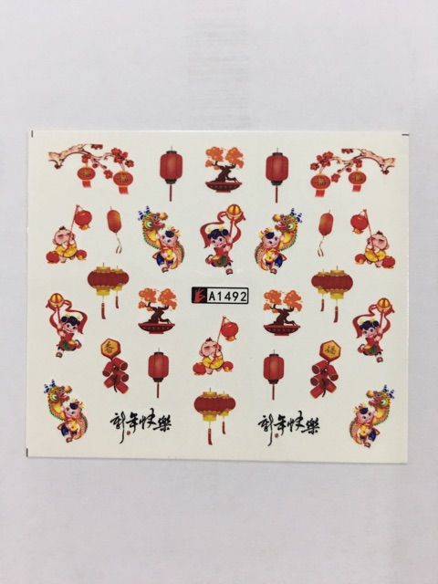 Stiker Kuku/Water Decal Nail Art Stickers chinese new year