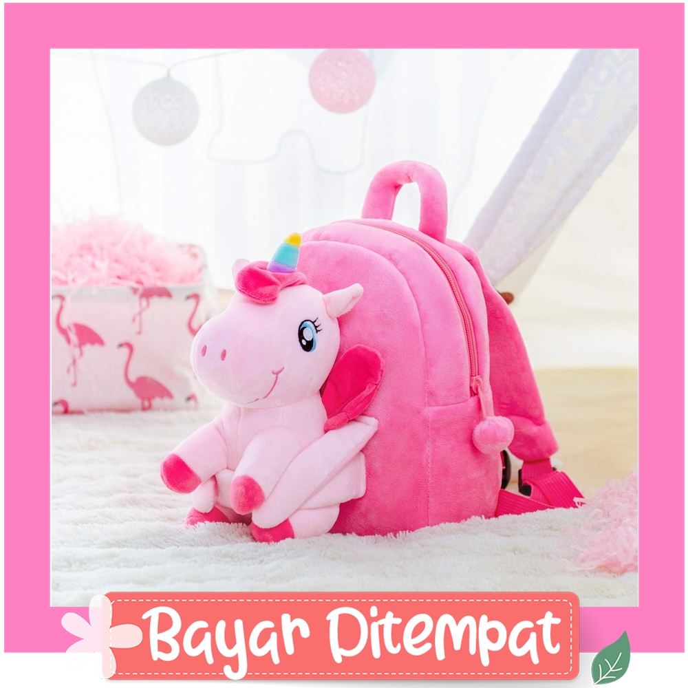 (BISA UNTUK KADO) Tas sekolah anak perempuan ( tri-bisa cod ) BTS Dua Kali EXO Monsta X K-Pop Got7 Ransel TK Paud Balita Usia 1-3 Cewek Karakter Kuda Pony Unicorn Import Bahan Boneka Untuk Ultah Ulang Tahun