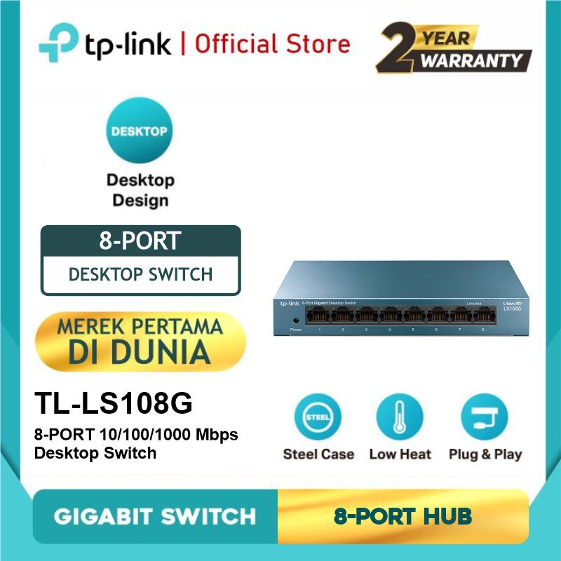 TP-Link LS108G 8-Port 10/100/1000Mbps Desktop Switch