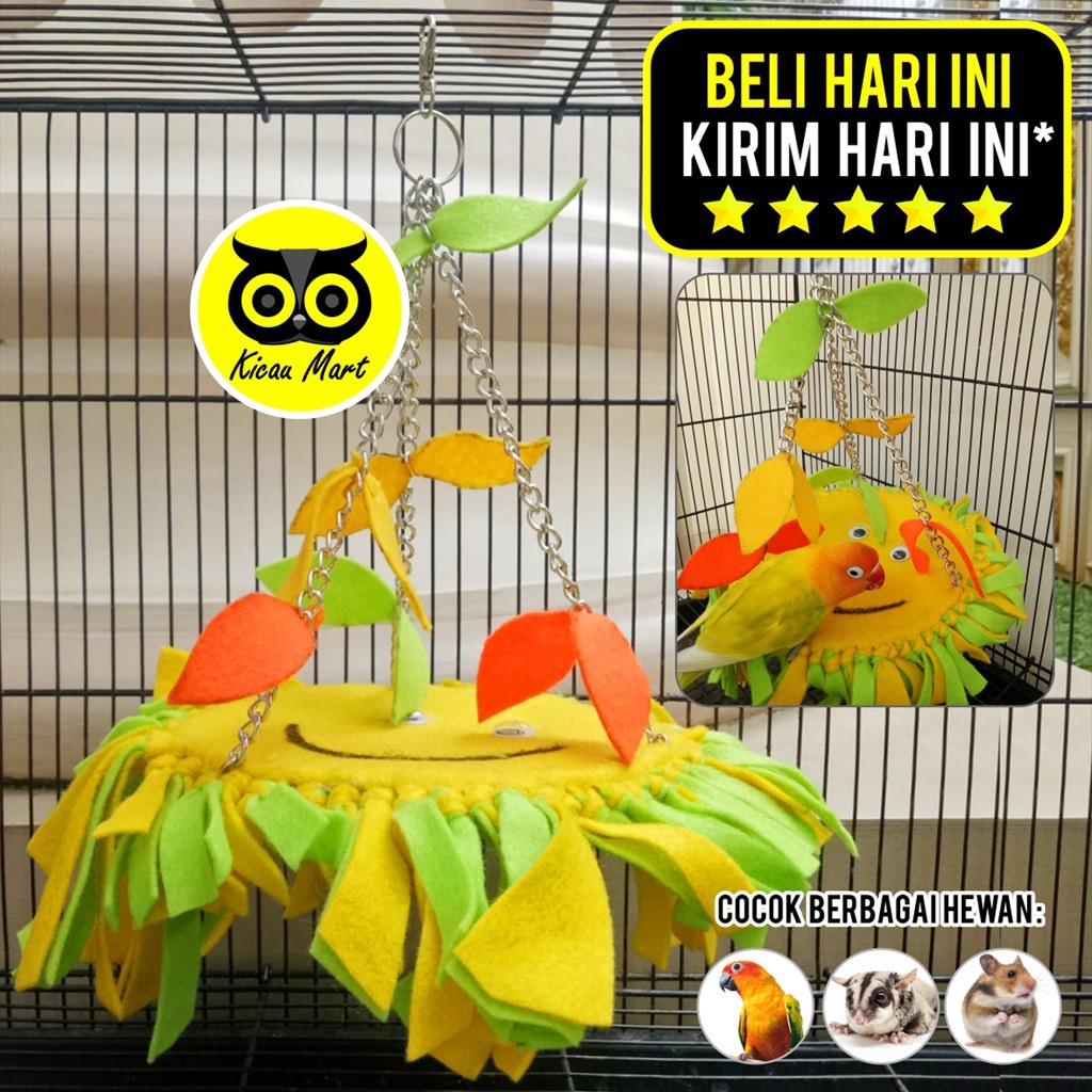 MAINAN HEWAN TRAMPOLIN MATAHARI AYUNAN GIGITAN BURUNG LOVEBIRD SUGAR GLIDER HAMSTER SMALL PARROT TRMTH