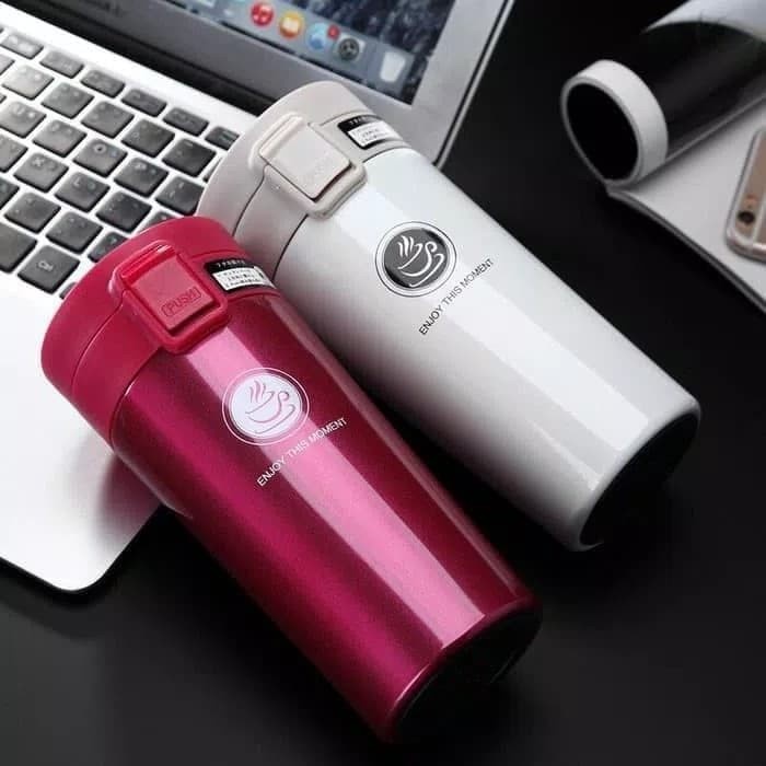 TERMOS KOPI STAINLESS VACUUM TUMBLER GELAS MUG COFFEE PANAS DINGIN SET TRAVEL PORTABLE SOUVENIR NEW