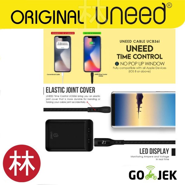 UNEED UCB36i Time Control Kabel Data Lightning Fast Charging Max 2.1A