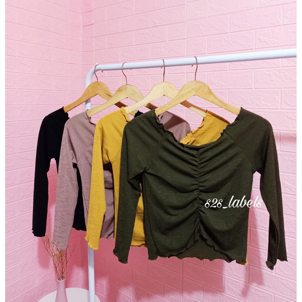 BAJU WANITA LENGAN PANJANG SABRINA MODEL KERUT