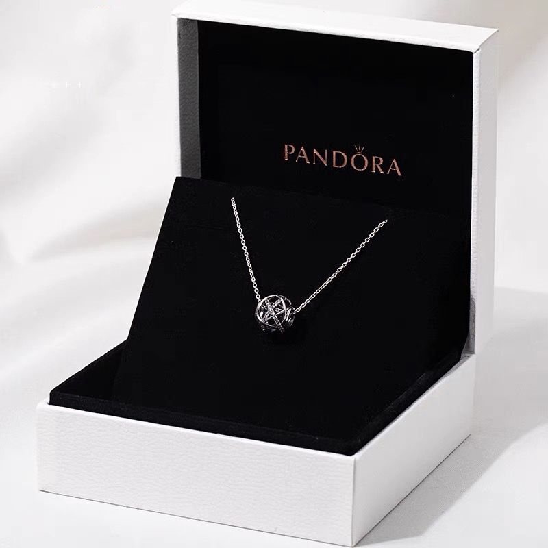 Pandora Kalung 925 Silver Dengan Liontin Diamond Galaxy Model Hollow Untuk Wanita